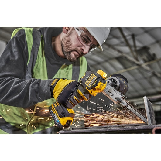 18V XR hiiliharjaton nauhahiomakone, 2 x POWERSTACK Compact -akku